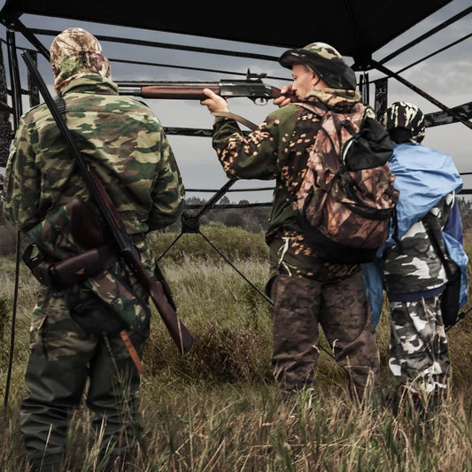 Camouflage Hunting Blind for 3-4 People w/270° Viewing Range