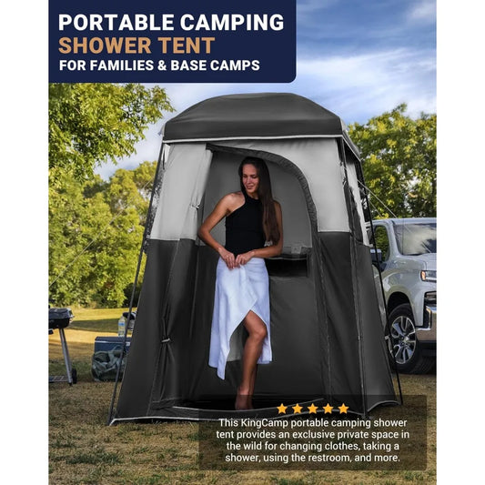 Camping Shower Tent, Portable Outdoor Privacy Toilet & Changing Shelter