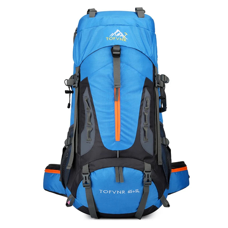 70L Navy Camping Backpack Men's Rucksack Large Hiking Storage Pack Outdoor Mountaineering