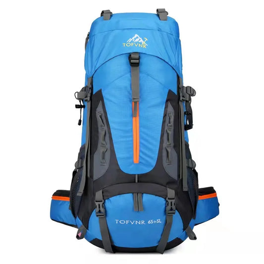 70L Navy Camping Backpack Men's Rucksack Large Hiking Storage Pack Outdoor Mountaineering