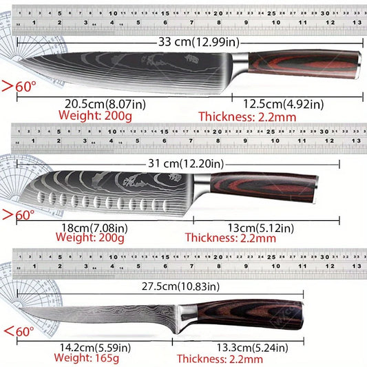 Kitchen Chef Knife 3 Pcs Set