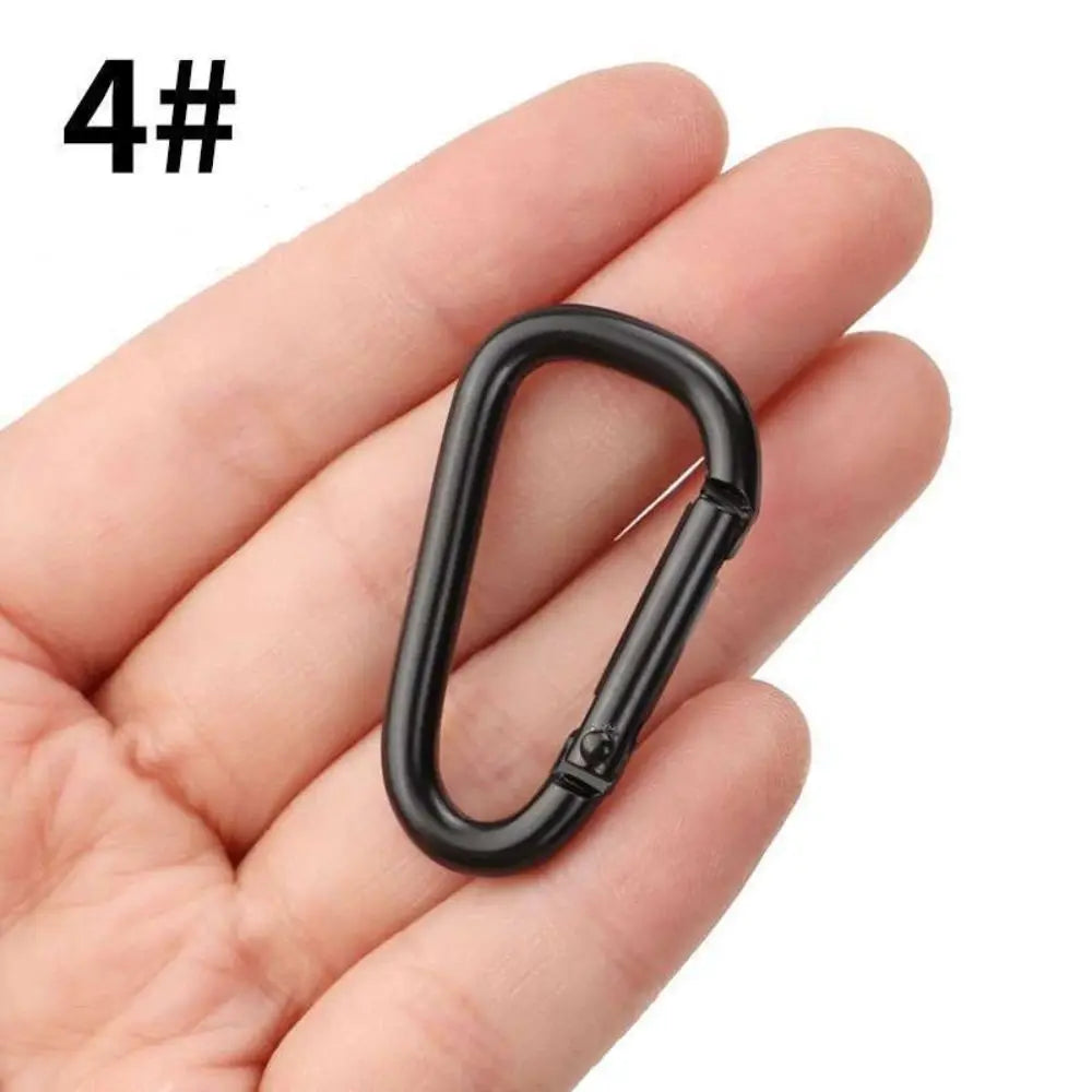 Black Aluminum Alloy Carabiner Spring Snap Clip Water Bottle Hooks Keychain Tool