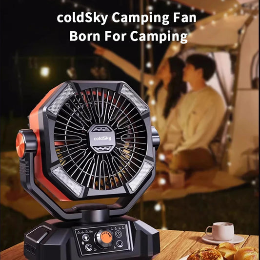 Camping Fan with 4 LED Lantern 8 Speeds Desk Fan