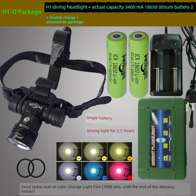 Professional Diving Headlamp Swiss L2 Waterproof 30 M Super Bright
