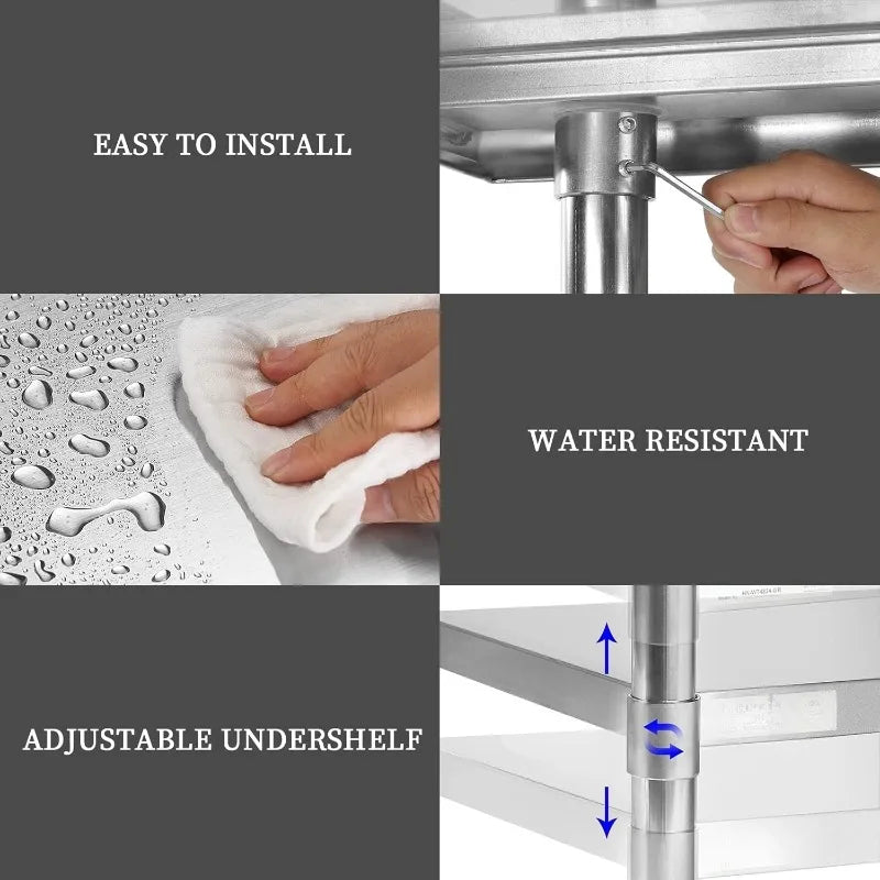 Stainless Steel Table, 24 x 60 Inches