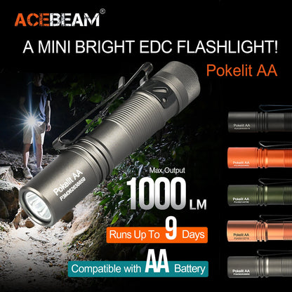 Small Rechargeable Pocket LED Flashlight 1000 Lumens for Everyday Carry