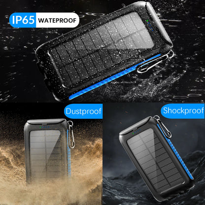 38800 mAh Solar Power Bank Portable Charger with Dual USB,