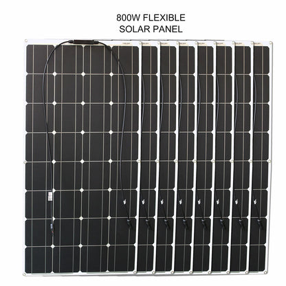 1000w flexible solar panel 12v 24v 100w monocrystalline