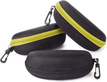3-Piece Sunglasses Box Portable Travel Zipper Glasses Box Hook