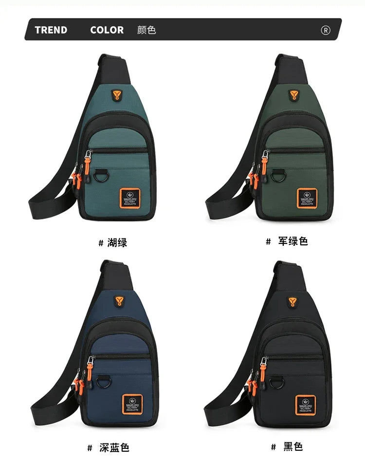 Men's Chest Bag Handbag Lightweight Oxford Fabric Crossbody Shoulder Bag Stylish Casual Men's Waist Packs Male Chest Bag