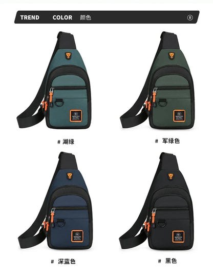 Men's Chest Bag Handbag Lightweight Oxford Fabric Crossbody Shoulder Bag Stylish Casual Men's Waist Packs Male Chest Bag