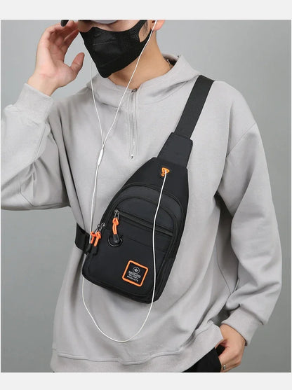 Men's Chest Bag Handbag Lightweight Oxford Fabric Crossbody Shoulder Bag Stylish Casual Men's Waist Packs Male Chest Bag