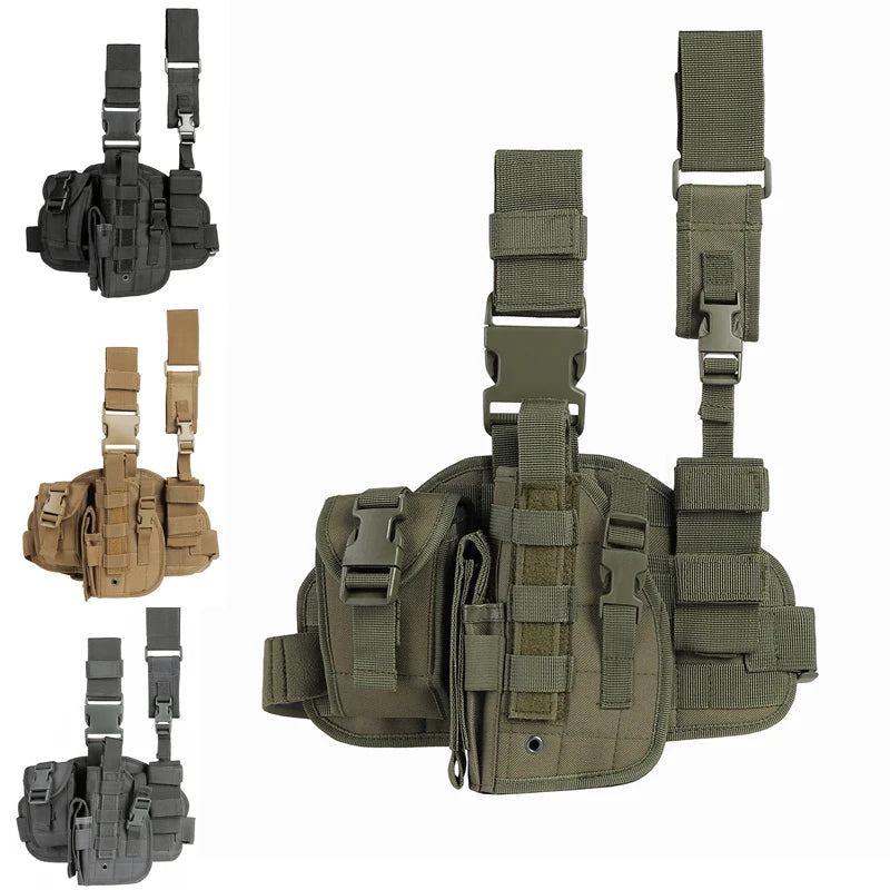 Tactical Leg Gun Holster Multi-function Camouflage Tied Leg Phone Pocket