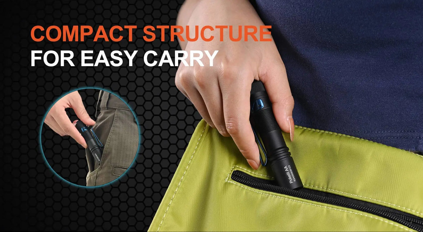 Small Rechargeable Pocket LED Flashlight 1000 Lumens for Everyday Carry