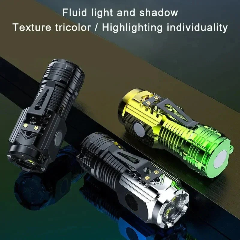 3LED Super Bright Flashlight Emergency Spotlight with Pen Clip Tail Magnet
