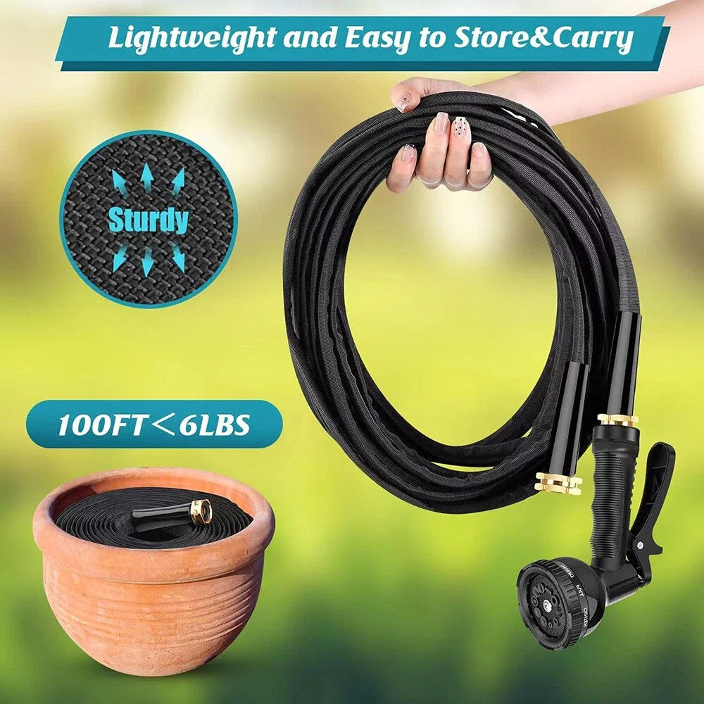 Non-Expandable Garden Water Hose Kink Free Lightweight 50/100ft