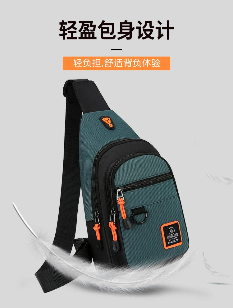 Men's Chest Bag Handbag Lightweight Oxford Fabric Crossbody Shoulder Bag Stylish Casual Men's Waist Packs Male Chest Bag