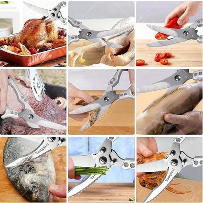 Stainless Steel Ultra-Sharp Kitchen Scissor for Meat Poultry Fish Cooking Boning Knife Tool 1 PC/3 PCS