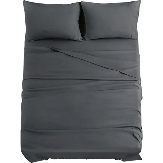 Dark Grey Queen Sheets Set, with 14 inch Deep Pocket