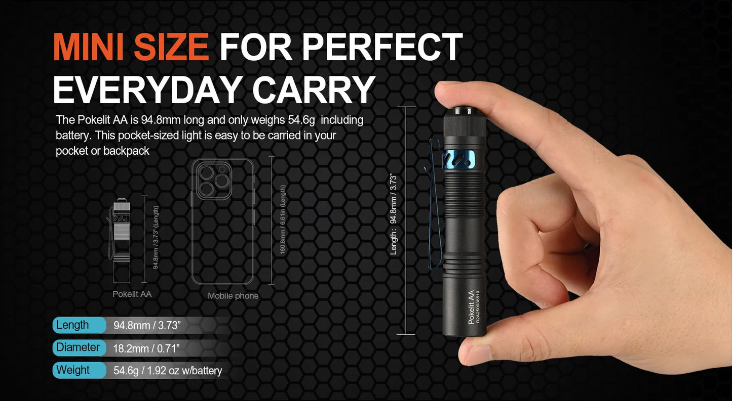 Small Rechargeable Pocket LED Flashlight 1000 Lumens for Everyday Carry
