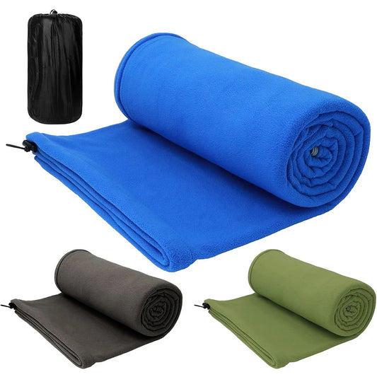 Portable Sleeping Bag Liner Microfiber Fleece Sleep Sack Zippered