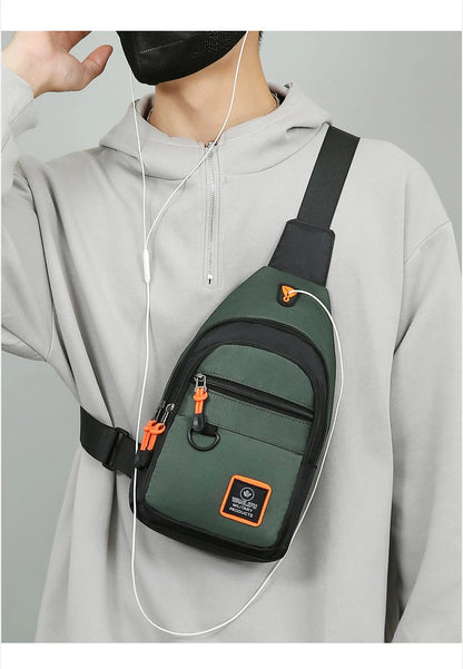 Men's Chest Bag Handbag Lightweight Oxford Fabric Crossbody Shoulder Bag Stylish Casual Men's Waist Packs Male Chest Bag