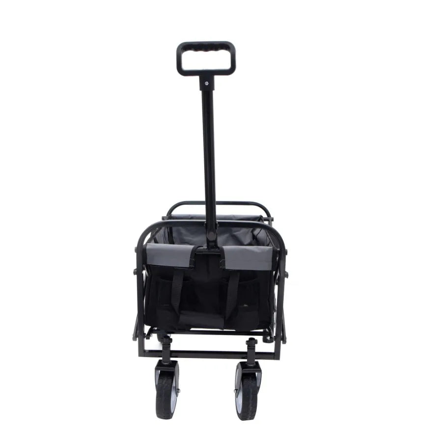Collapsible Foldable Wagon Cart with strapping system Beach Wagon Utility Cart Utility Wagon Grocery Cart for Camping Shopping