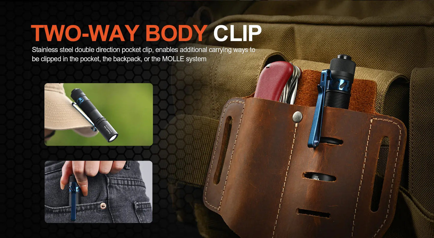 Small Rechargeable Pocket LED Flashlight 1000 Lumens for Everyday Carry