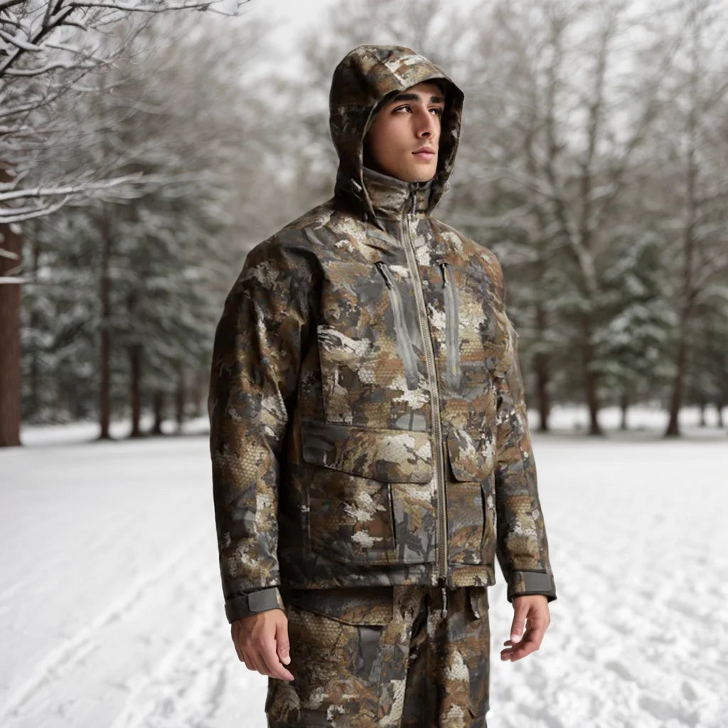 Men's winter waterproof insulated camouflage jacket