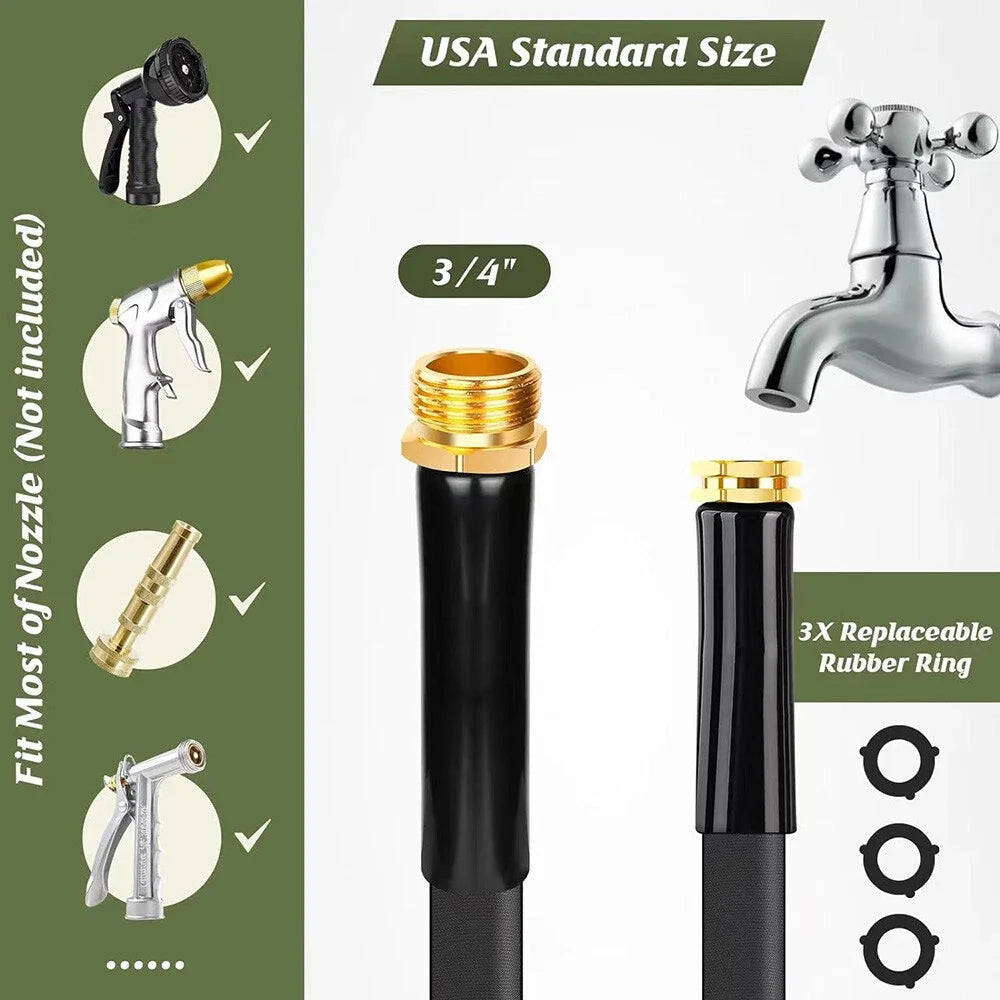 Non-Expandable Garden Water Hose Kink Free Lightweight 50/100ft