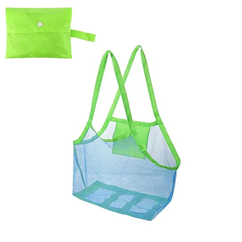 Multicolor Large Mesh Beach Bag, Sand-Away Portable Tote With Convenient Hanging Handles