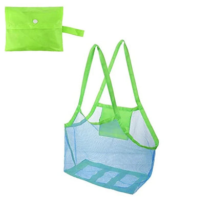 Multicolor Large Mesh Beach Bag, Sand-Away Portable Tote With Convenient Hanging Handles