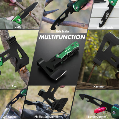 Camping Axe Hammer 14-in-1 Multitool, Stainless Steel