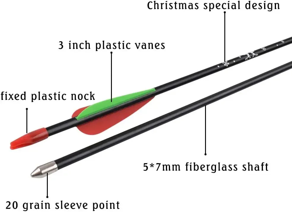 Fiberglass Arrow 24/28 Inch Shooting (Pack of 12)