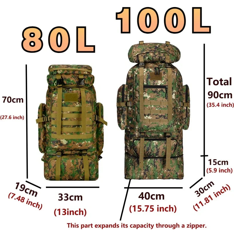 80L/100L Tactical Backpack