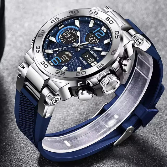 Men Wristwatch LED Display Luminous Waterproof Calendar