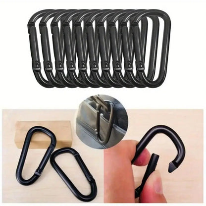 Black Aluminum Alloy Carabiner Spring Snap Clip Water Bottle Hooks Keychain Tool