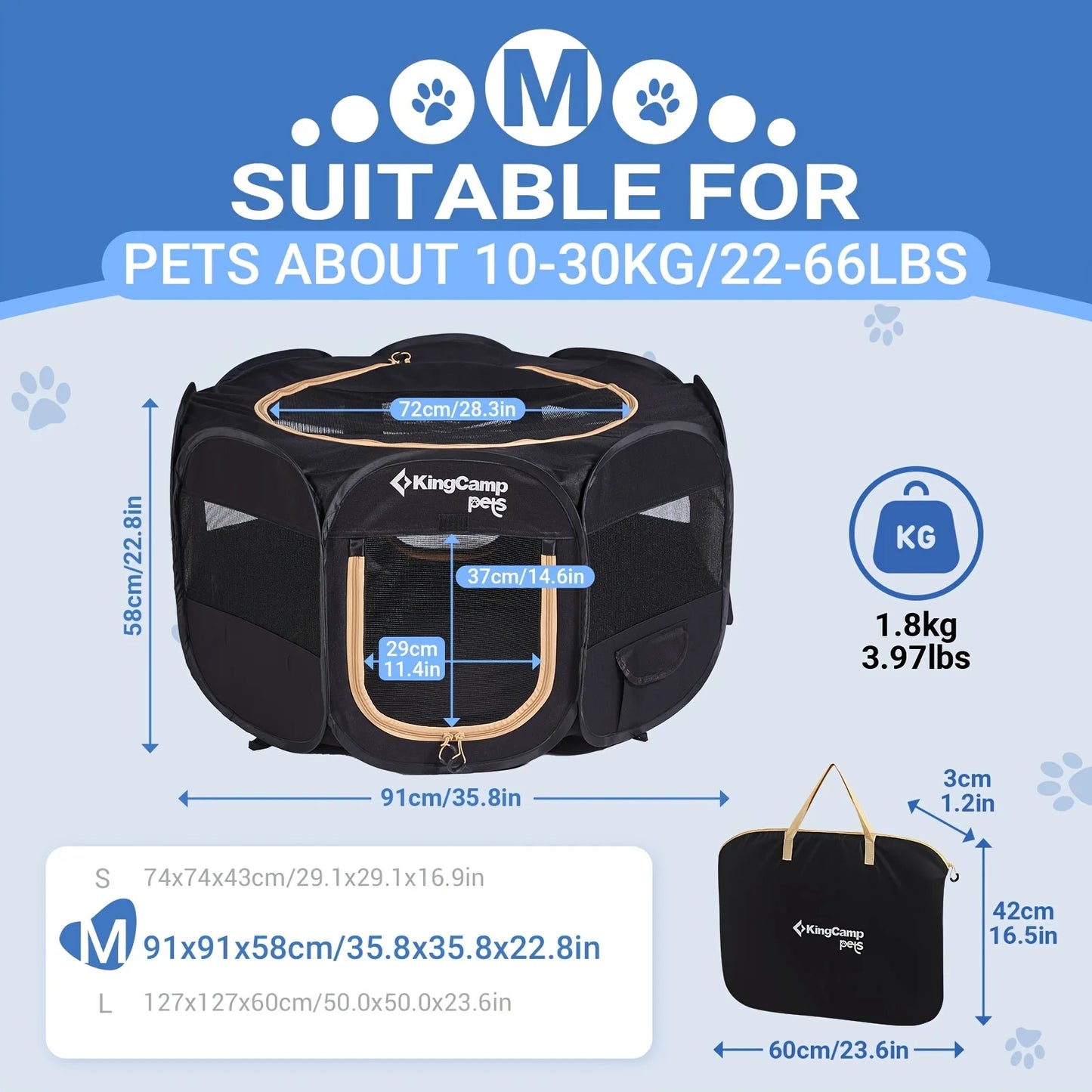 King Camp Portable Dog / Cat  Playpen Cat Tent, Pet Playground Kennel