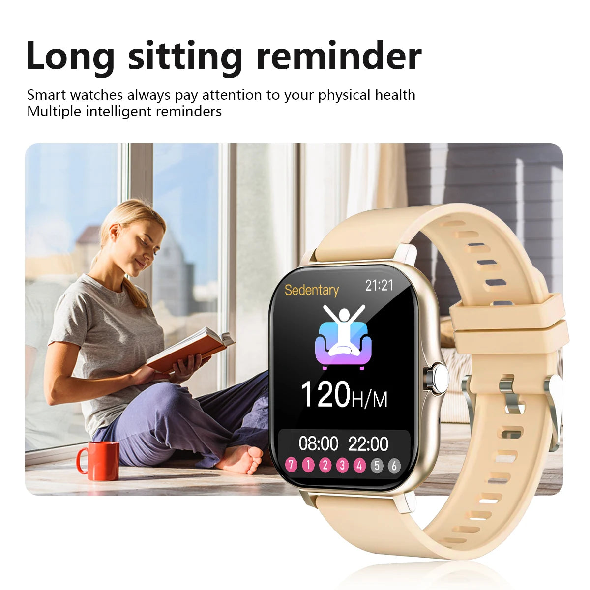Smart watch, compatible with Android and iPhone, fitness tracking unisex sports watch