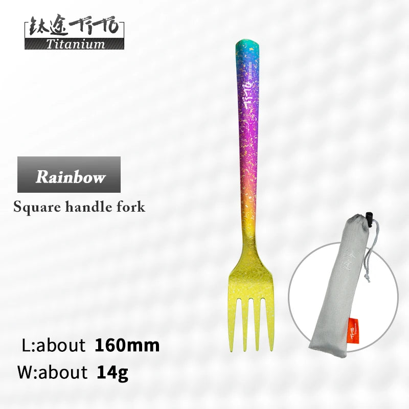Rainbow Colored Titanium Spoons & Forks