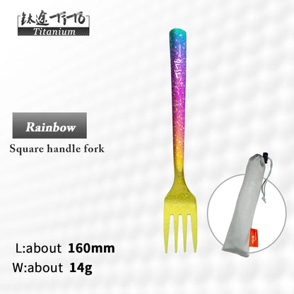 Rainbow Colored Titanium Spoons & Forks