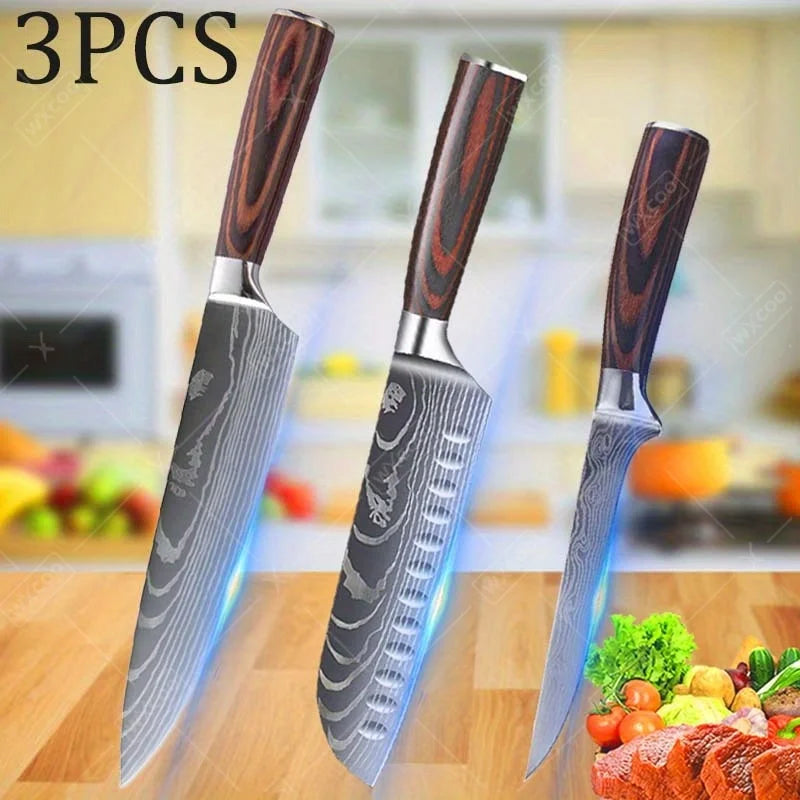 Kitchen Chef Knife 3 Pcs  Set