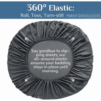 Dark Grey Queen Sheets Set, with 14 inch Deep Pocket