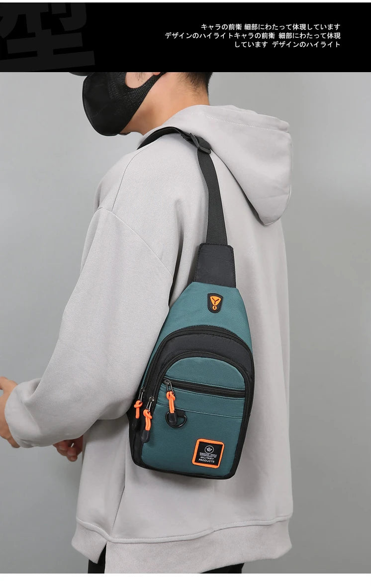 Men's Chest Bag Handbag Lightweight Oxford Fabric Crossbody Shoulder Bag Stylish Casual Men's Waist Packs Male Chest Bag
