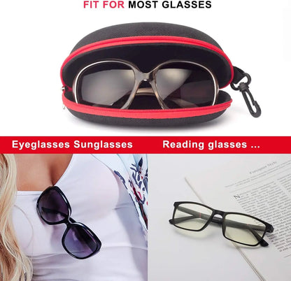 3-Piece Sunglasses Box Portable Travel Zipper Glasses Box Hook