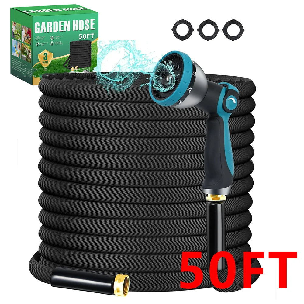 Non-Expandable Garden Water Hose Kink Free Lightweight 50/100ft