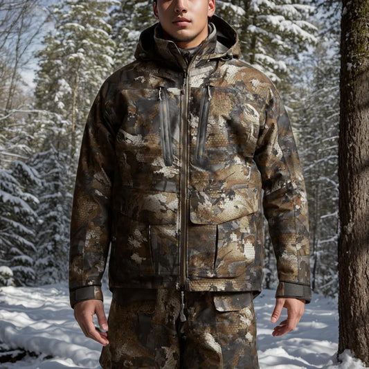 Men's winter waterproof insulated camouflage jacket