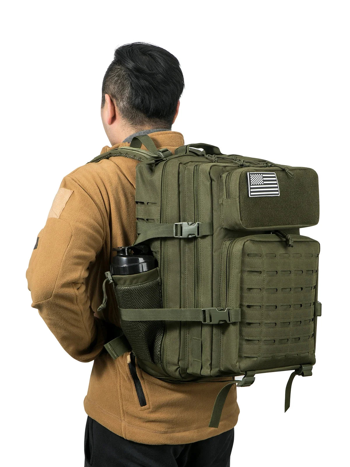 45L Men's Tactical Backpack with Double Cup Holder