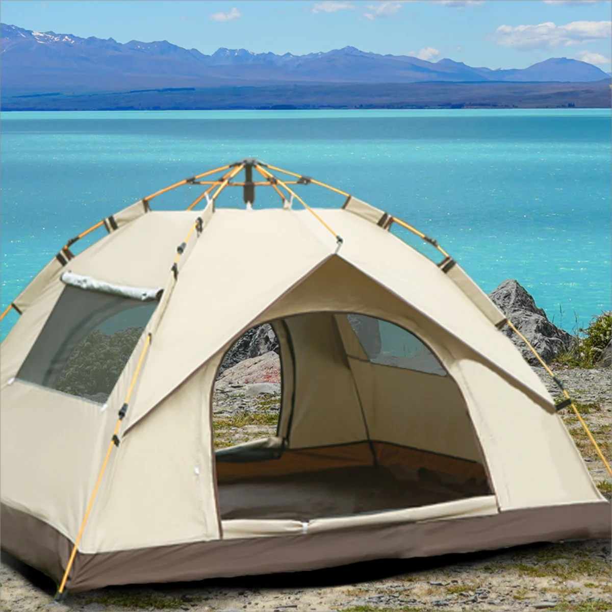 Outdoor shelter Sunshade Camping Tent Reactive outdoor Camping tent Two doors and two windows
