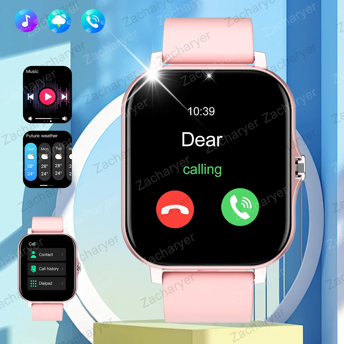 Smart watch, compatible with Android and iPhone, fitness tracking unisex sports watch